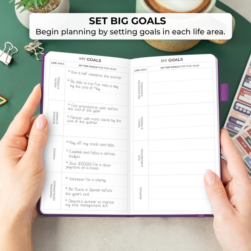 Clever Fox Pocket Planner Weekly â€“ Undated Monthly Goal Planner and Calendar, Mini Planner Perfect for Purse, 3.7x6.7" (Purple) - Image 5